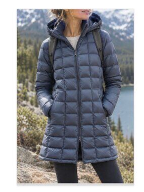 REI Down Quilted Hooded Puffer Jacket Lightweight Navy Size XS
